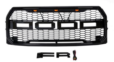 Raptor Style Grille Fit For Ford F-150 2015-2017 (BLACK)